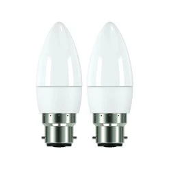 Outlet 🎉 Australia Only - Luce Bella Candle B22 LED 470lm Warm White 5W Globe 2 Pack 🤩