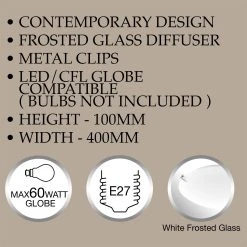 Promo ✨ Luce Bella 40cm Frosted Glass Ceiling Light White / Chrome - To Australia ❤️ -Luce Bella Online Shop 137089ac0d3d43acb135b6e04672016c