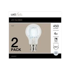 Budget ⭐ Luce Bella GLS Filament B22 LED 450 Lumen Cool White 4W Globe 2 Pack Other - To Australia 🎉 -Luce Bella Online Shop 22479e4c866d43beb13e9ec9cc836112