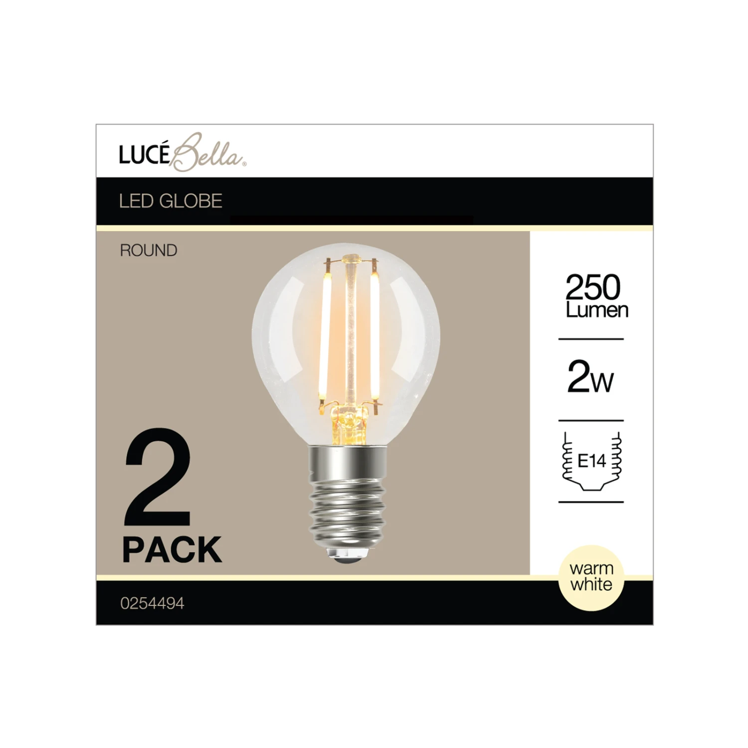 Best Sale ⌛ Australia Sale - Luce Bella Round Filament E14 LED 250 Lumen Warm White 2W Globe 2Pk Other 🤩 4 Best Sale ⌛ Australia Sale - Luce Bella Round Filament E14 LED 250 Lumen Warm White 2W Globe 2Pk Other 🤩 - Image 2