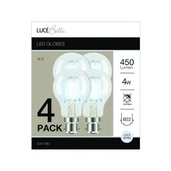 New ⭐ Luce Bella 4W 450Lm Cool White Fila A Shape LED B22 Globe - 4 Pack - To Australia 👏 -Luce Bella Online Shop 6581f751b52149e78b8327c130a38589