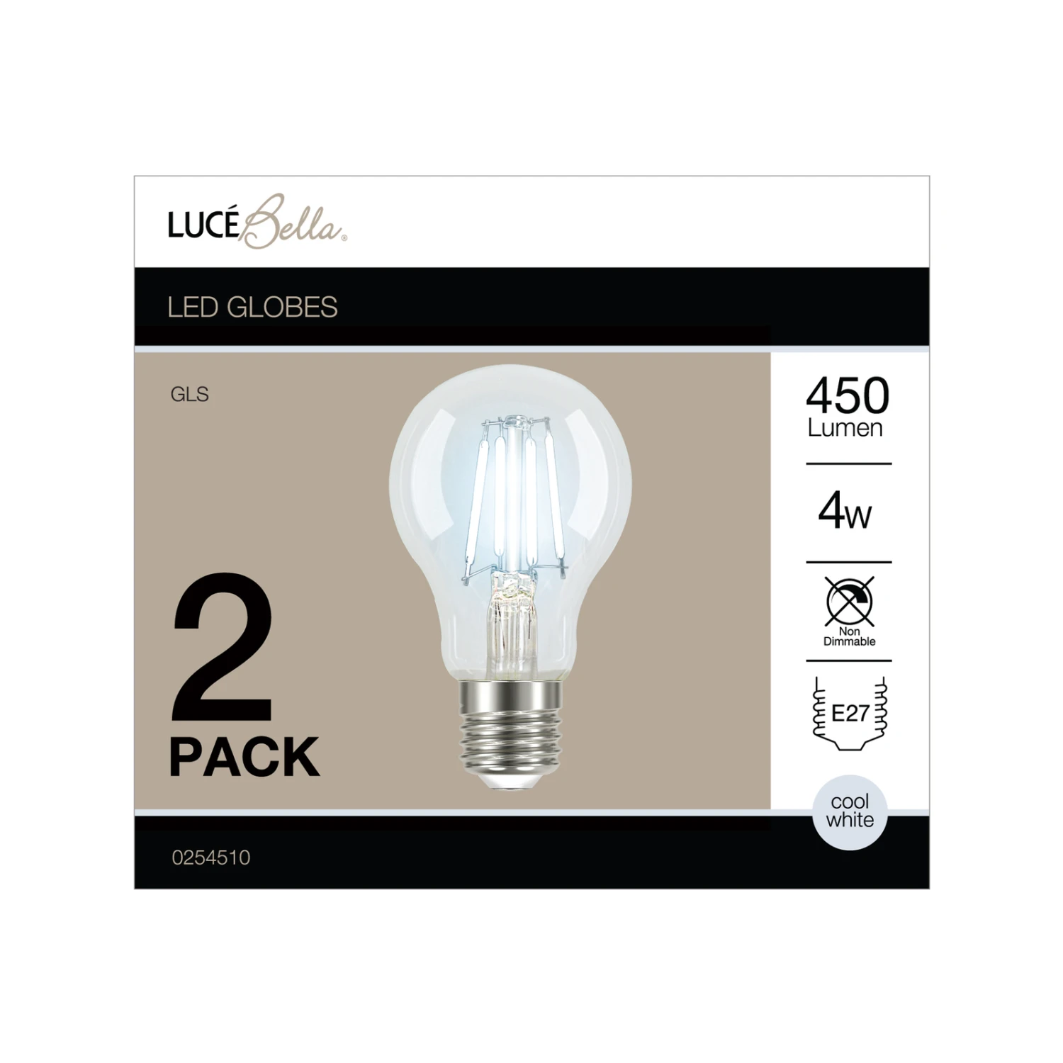 New 🤩 Luce Bella GLS Filament E27 LED 450 Lumen Cool White 4W Globe 2 Pack Other - To Australia ❤️ 4 New 🤩 Luce Bella GLS Filament E27 LED 450 Lumen Cool White 4W Globe 2 Pack Other - To Australia ❤️ - Image 2