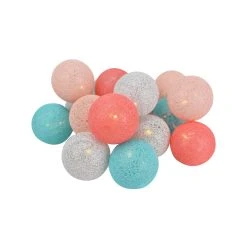 Best Sale 🧨 Australia Sale - Luce Bella 6cm Battery Operated Cotton Ball String Lights - 16 Pack Multi 😉