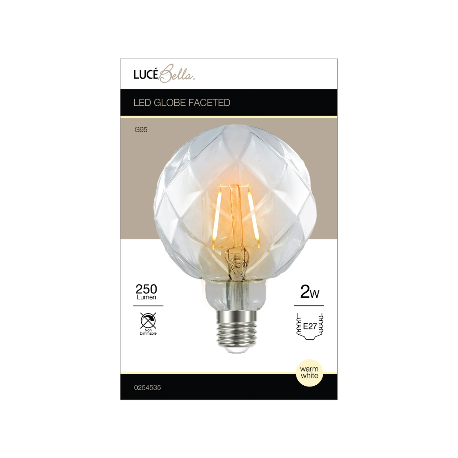 Outlet ✨ Australia Only - Luce Bella G95 Faceted E27 250 Lumen Warm White 250 2W Globe Other ⌛ 4 Outlet ✨ Australia Only - Luce Bella G95 Faceted E27 250 Lumen Warm White 250 2W Globe Other ⌛ - Image 2